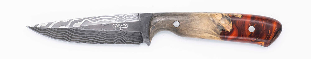 Carved Damascus Field Knife #20675