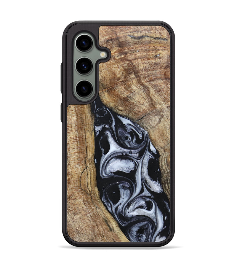 Galaxy S24 Plus Wood+Resin Phone Case - Teresa (Black & White, 695884)
