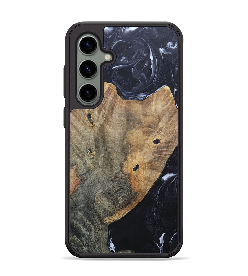 Galaxy S24 Plus Wood+Resin Phone Case - Karl (Black & White, 695938)