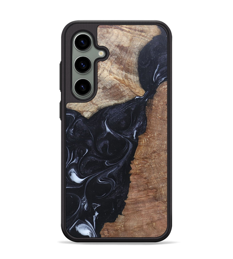 Galaxy S24 Plus Wood+Resin Phone Case - Roxanne (Black & White, 695944)