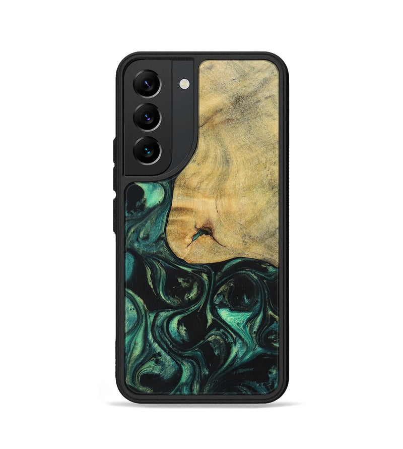 Galaxy S22 Wood+Resin Phone Case - Kira (Green, 696073)