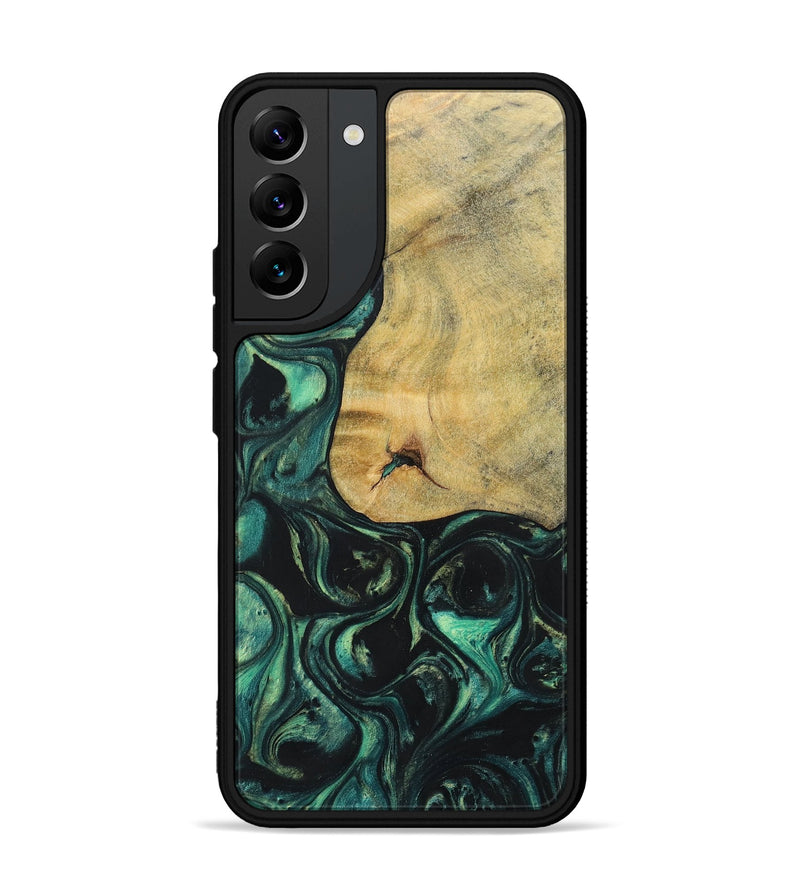 Galaxy S22 Plus Wood+Resin Phone Case - Kira (Green, 696073)