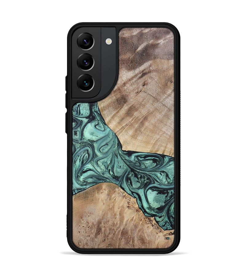 Galaxy S22 Plus Wood+Resin Phone Case - Myrna (Green, 696360)