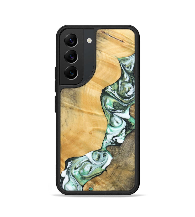 Galaxy S22 Wood+Resin Phone Case - Rosa (Green, 696486)