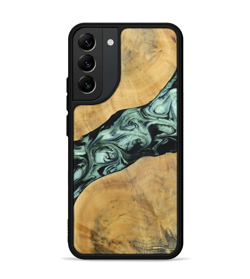 Galaxy S22 Plus Wood+Resin Phone Case - Deloris (Green, 696685)