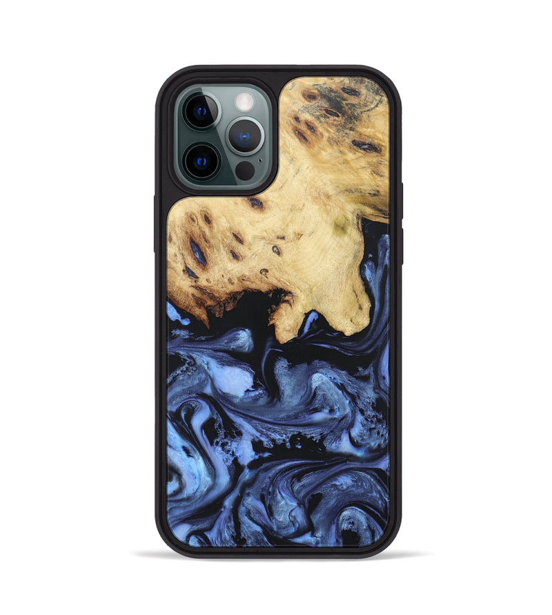 iPhone 12 Pro Wood+Resin Phone Case - Joanna (Blue, 697023)