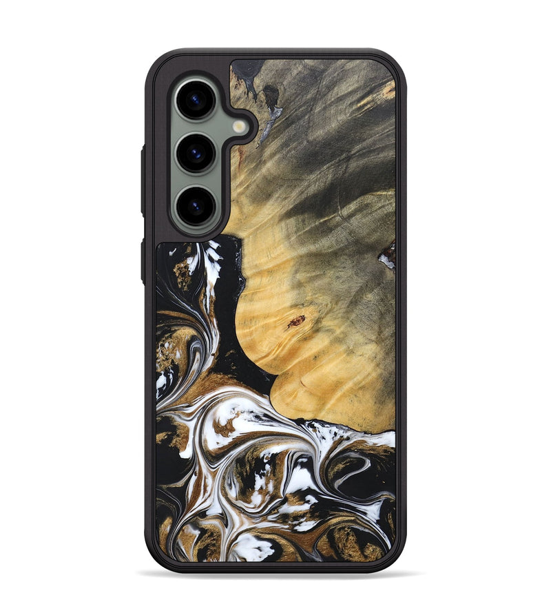 Galaxy S24 Plus Wood+Resin Phone Case - Terrance (Black & White, 697124)