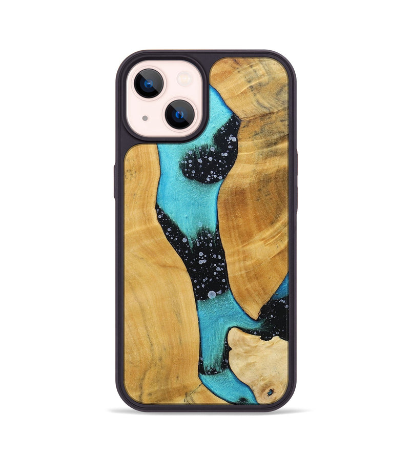 iPhone 14 Wood+Resin Phone Case - Stuart (Cosmos, 698171)