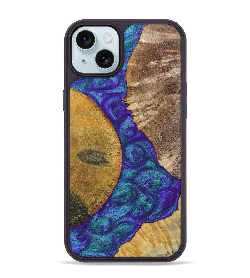 iPhone 15 Plus Wood+Resin Phone Case - Molly (Mosaic, 698312)