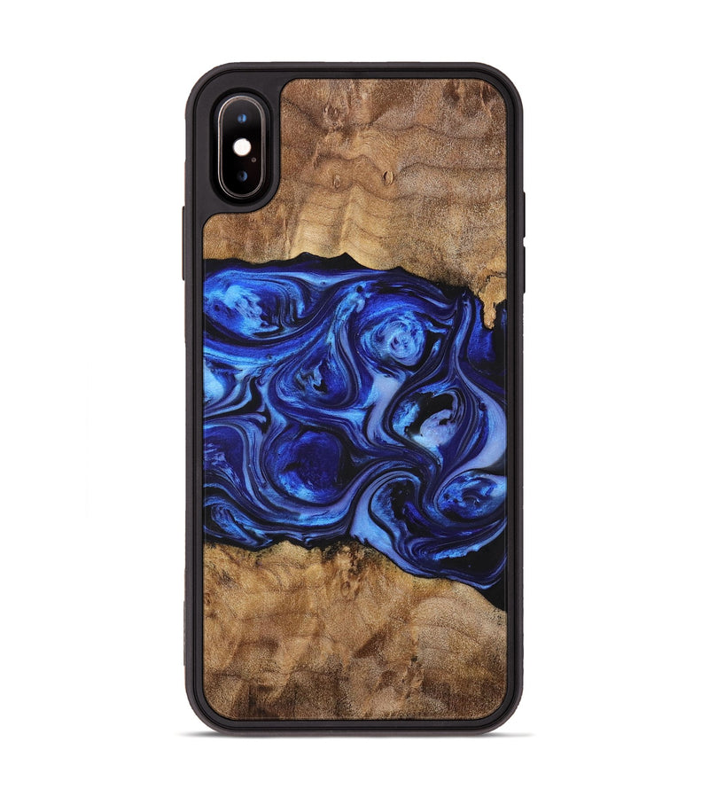 iPhone Xs Max Wood+Resin Phone Case - Sheila (Blue, 698729)