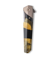 Live Edge Wood+Resin Pocket Knife - Juliana (Pure Black, 698839)