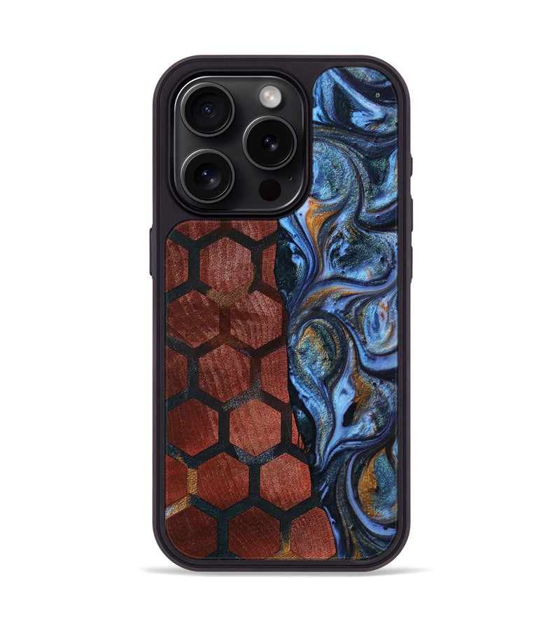 iPhone 15 Pro Wood+Resin Phone Case - Mitchell (Pattern, 699056)