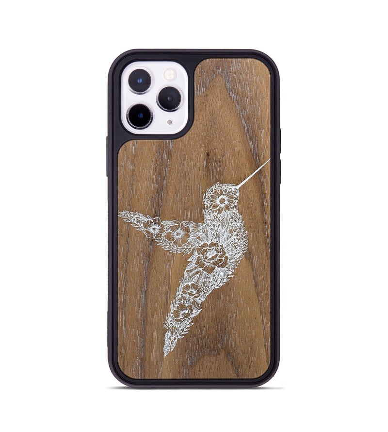 iPhone 11 Pro Wood+Resin Phone Case - Hover In The Moment - Walnut (Curated)