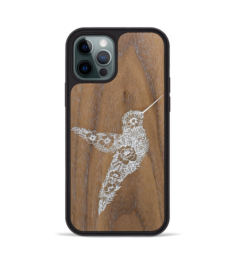 iPhone 12 Pro Wood+Resin Phone Case - Hover In The Moment - Walnut (Curated)