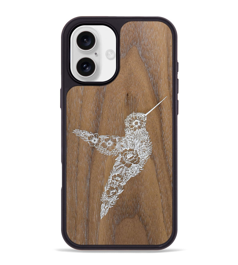 iPhone 16 Plus Wood+Resin Phone Case - Hover In The Moment - Walnut (Curated)