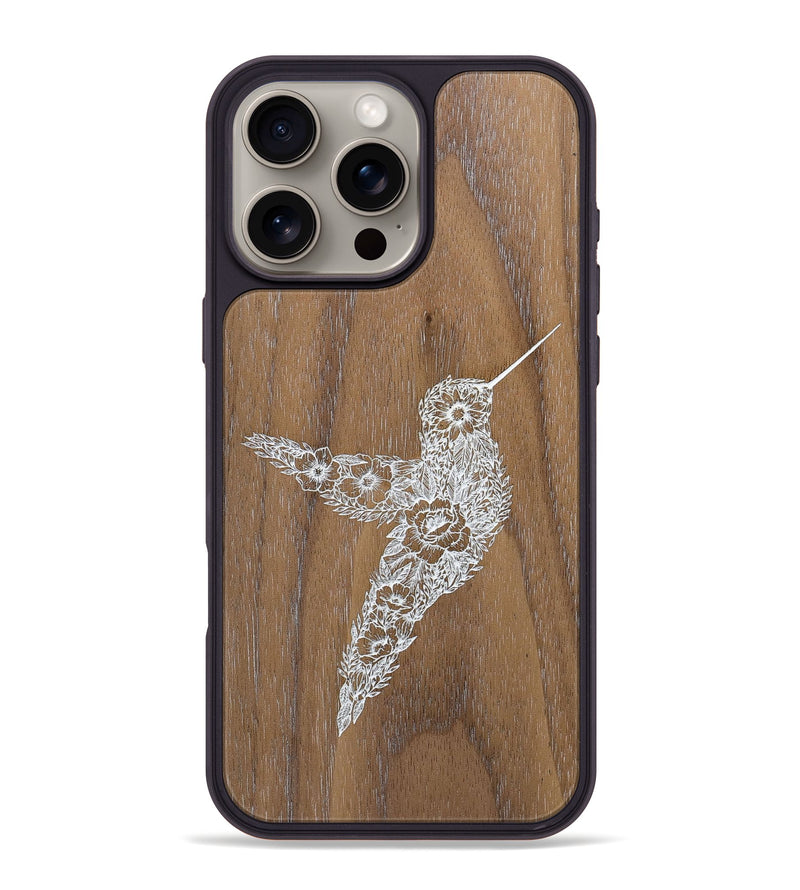 iPhone 16 Pro Max Wood+Resin Phone Case - Hover In The Moment - Walnut (Curated)