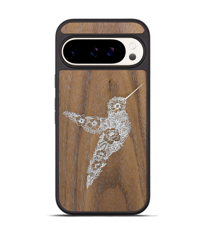 Pixel 9 Wood+Resin Phone Case - Hover In The Moment - Walnut (Curated)