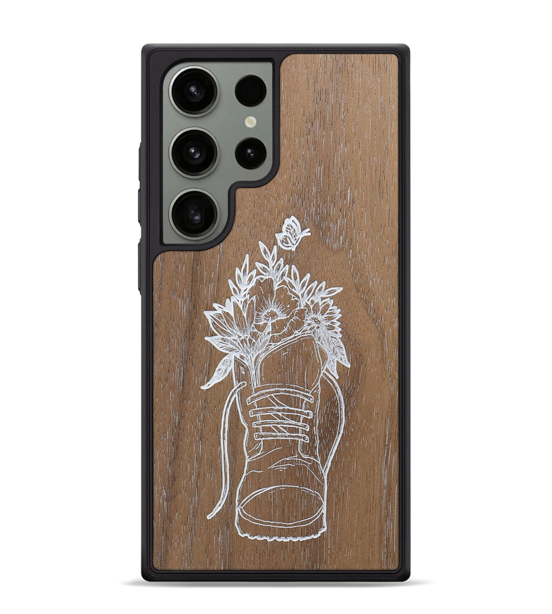 Galaxy S24 Ultra Wood+Resin Phone Case - Wildflower Walk - Walnut (Curated)