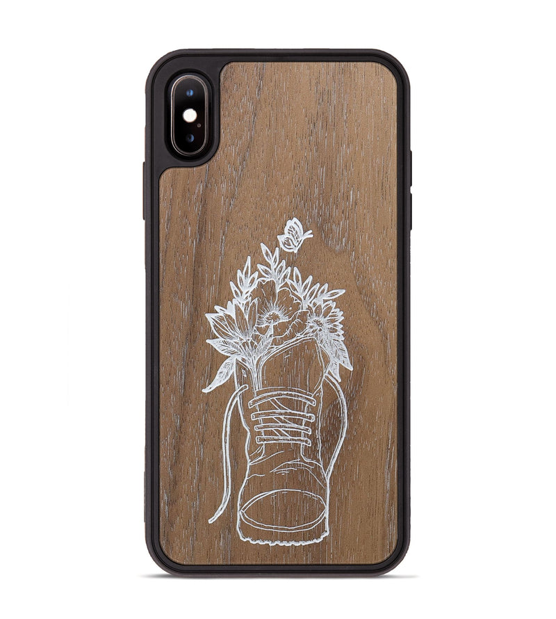 iPhone Xs Max Wood+Resin Phone Case - Wildflower Walk - Walnut (Curated)