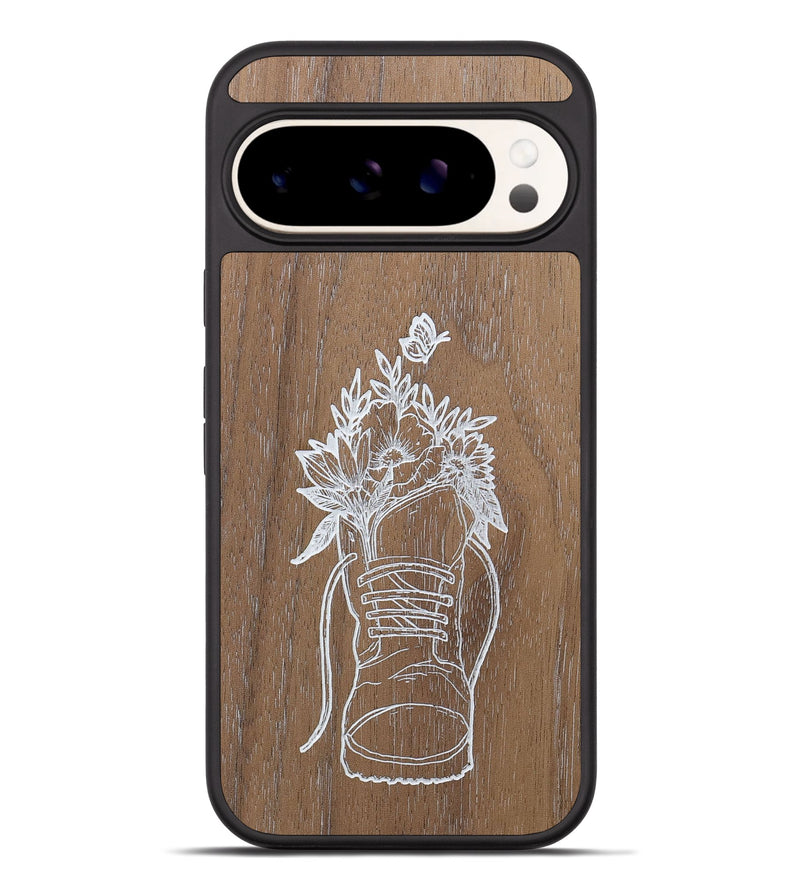 Pixel 9 Pro XL Wood+Resin Phone Case - Wildflower Walk - Walnut (Curated)