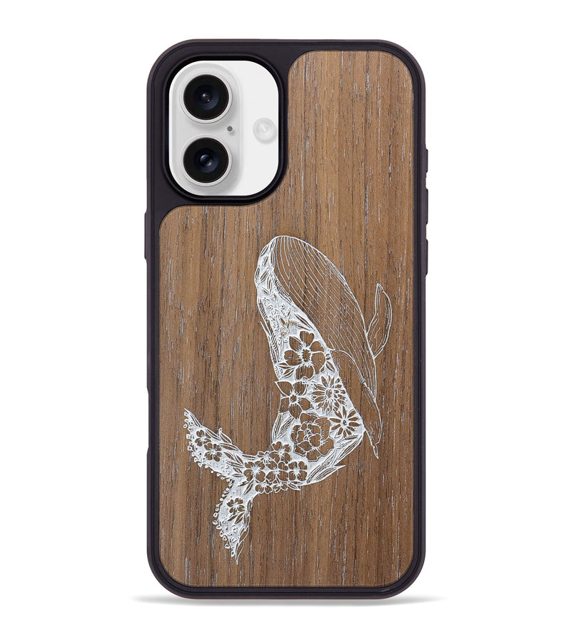 iPhone 16 Plus Wood+Resin Phone Case - Growth - Walnut (Curated)