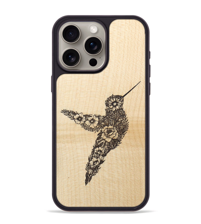 iPhone 15 Pro Max Wood+Resin Phone Case - Hover In The Moment - Maple (Curated)