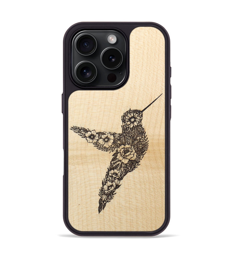 iPhone 16 Pro Wood+Resin Phone Case - Hover In The Moment - Maple (Curated)