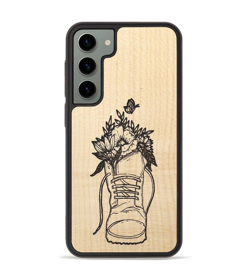 Galaxy S23 Plus Wood+Resin Phone Case - Wildflower Walk - Maple (Curated)