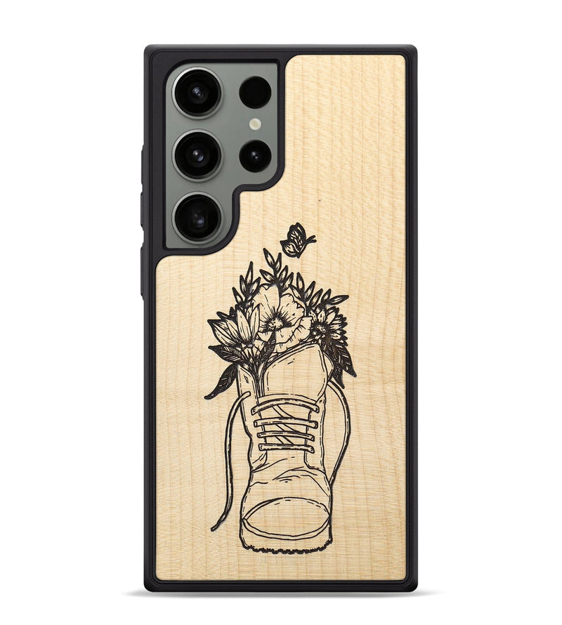 Galaxy S24 Ultra Wood+Resin Phone Case - Wildflower Walk - Maple (Curated)