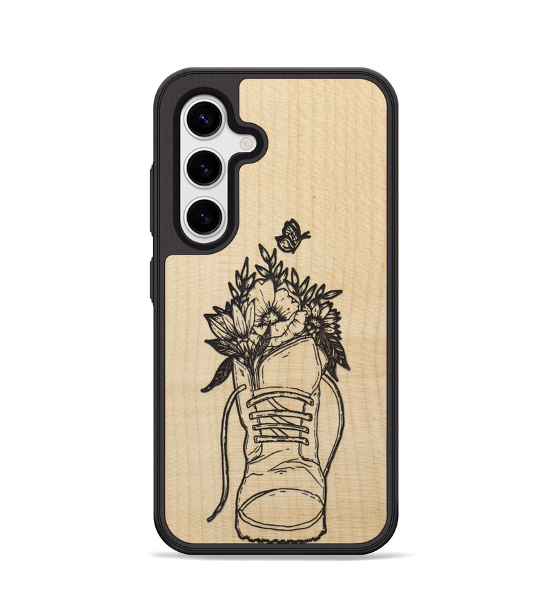 Galaxy S25 Plus Wood Phone Case - Wildflower Walk - Maple (Curated, 699952)