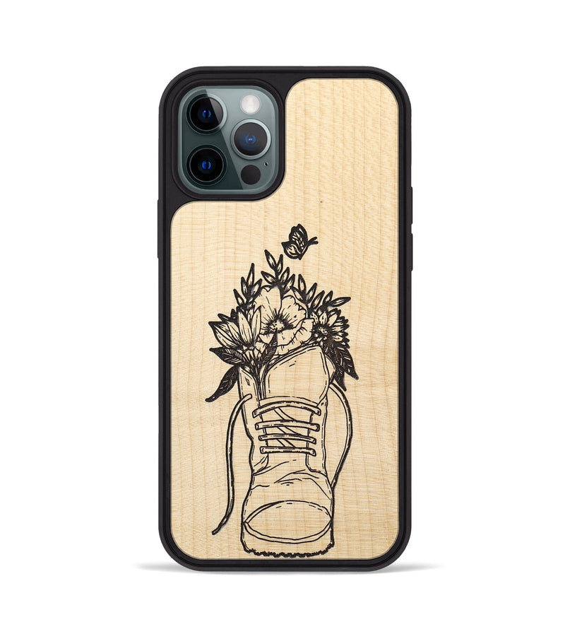iPhone 12 Pro Wood+Resin Phone Case - Wildflower Walk - Maple (Curated)