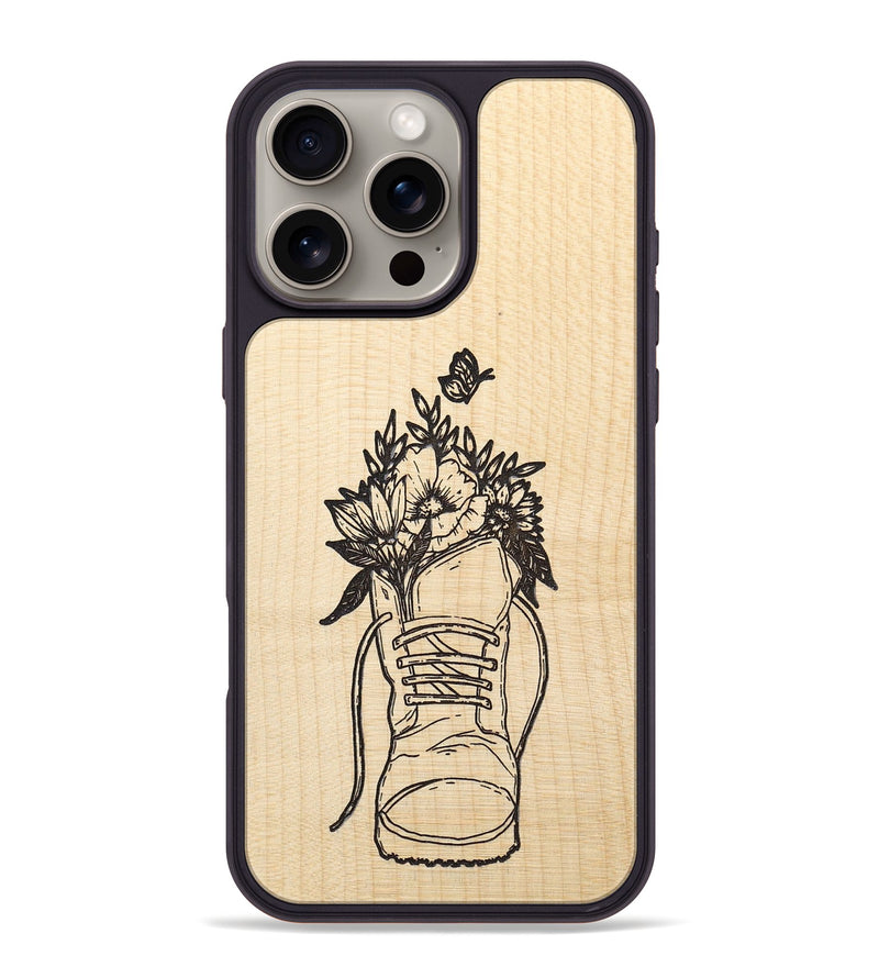 iPhone 16 Pro Max Wood+Resin Phone Case - Wildflower Walk - Maple (Curated)