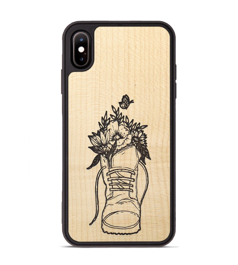 iPhone Xs Max Wood+Resin Phone Case - Wildflower Walk - Maple (Curated)