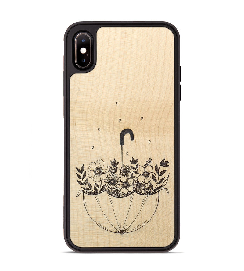 iPhone Xs Max Wood+Resin Phone Case - No Rain No Flowers - Maple (Curated)