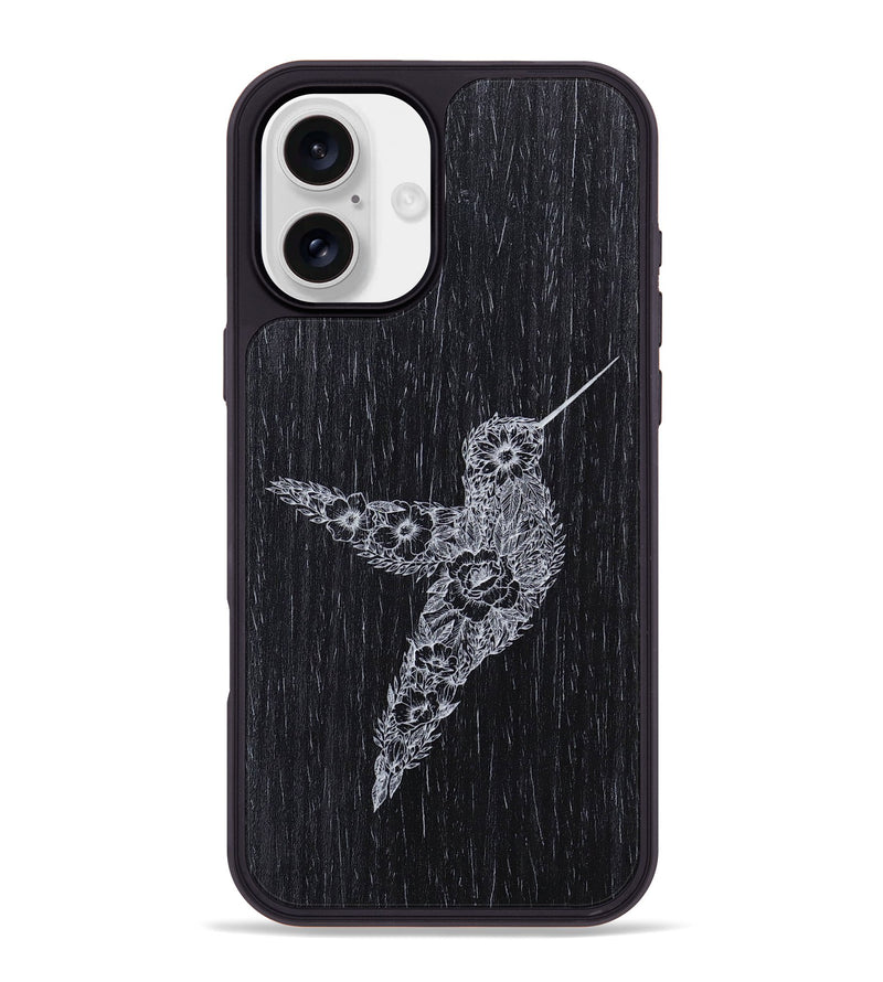 iPhone 16 Plus Wood+Resin Phone Case - Hover In The Moment - Ebony (Curated)