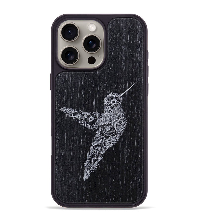 iPhone 16 Pro Max Wood+Resin Phone Case - Hover In The Moment - Ebony (Curated)