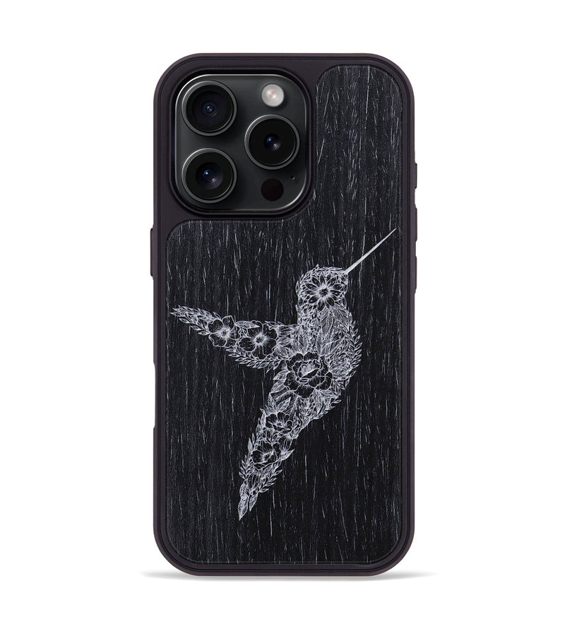 iPhone 16 Pro Wood+Resin Phone Case - Hover In The Moment - Ebony (Curated)