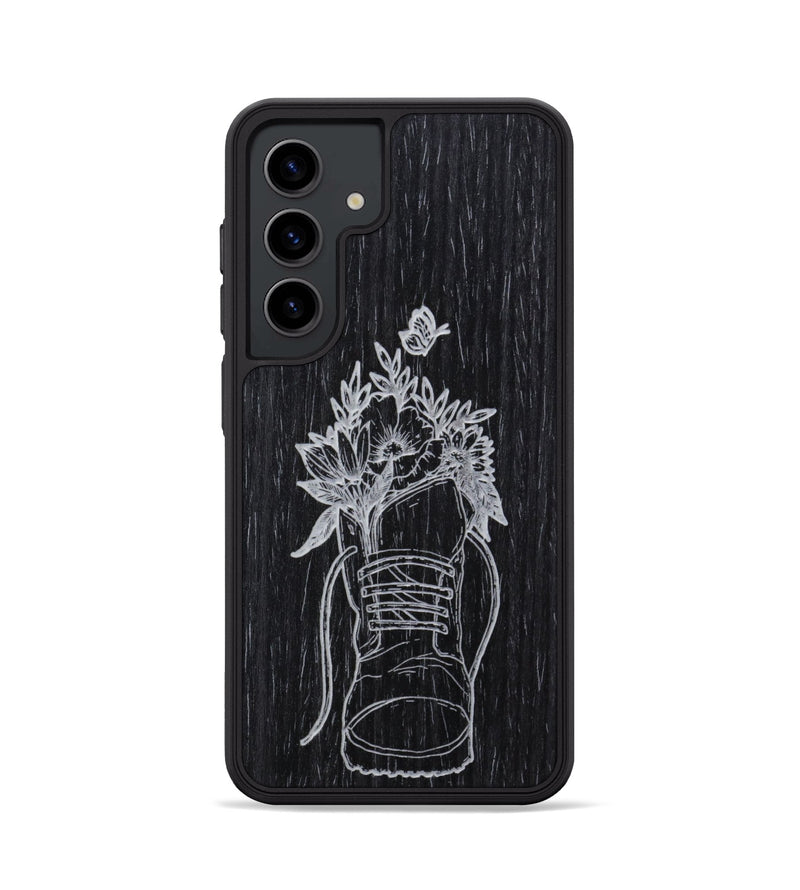 Galaxy S24 Wood+Resin Phone Case - Wildflower Walk - Ebony (Curated)