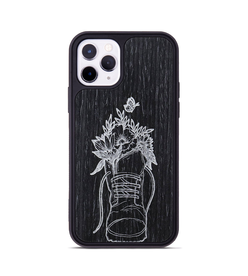 iPhone 11 Pro Wood+Resin Phone Case - Wildflower Walk - Ebony (Curated)