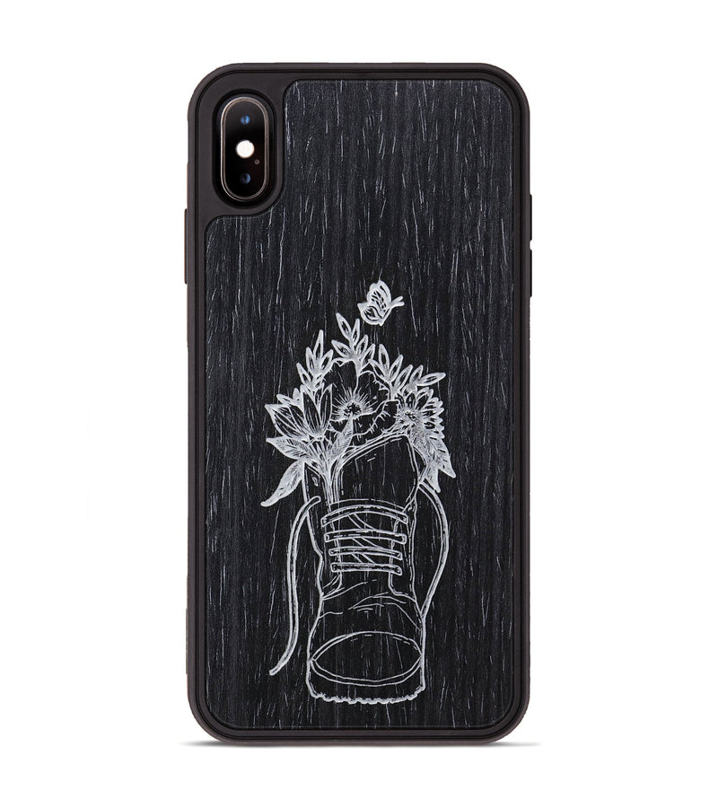 iPhone Xs Max Wood+Resin Phone Case - Wildflower Walk - Ebony (Curated)