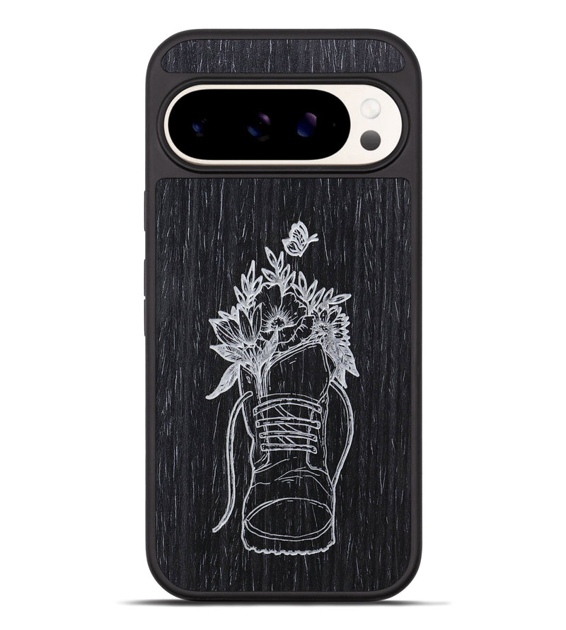 Pixel 9 Pro XL Wood+Resin Phone Case - Wildflower Walk - Ebony (Curated)