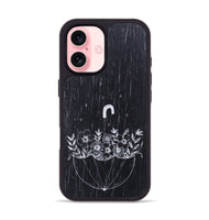 iPhone 16 Wood+Resin Phone Case - No Rain No Flowers - Ebony (Curated)