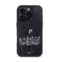 iPhone 16 Pro Wood+Resin Phone Case - No Rain No Flowers - Ebony (Curated)