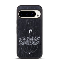 Pixel 9 Pro Wood+Resin Phone Case - No Rain No Flowers - Ebony (Curated)