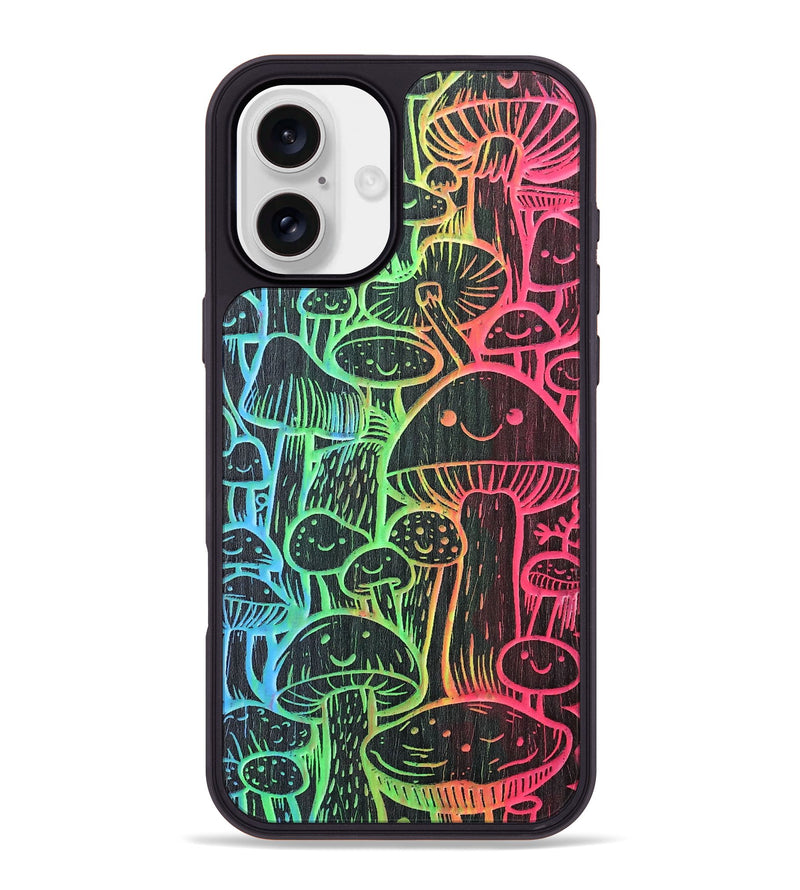 iPhone 16 Plus Wood+Resin Phone Case - Fun Guy (Pattern)