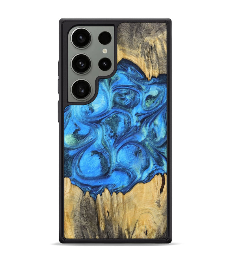 Galaxy S24 Ultra Wood+Resin Phone Case - Ali (Blue, 700788)