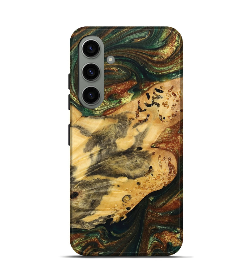 Galaxy S24 Wood+Resin Live Edge Phone Case - Mario (Green, 700923)