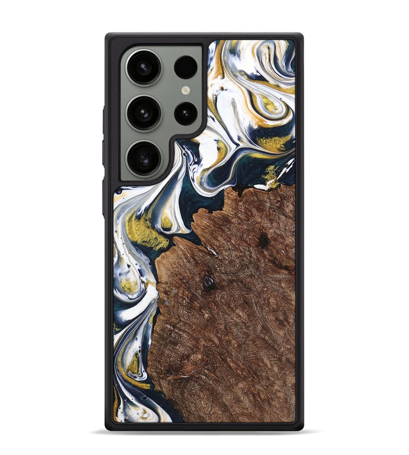 Galaxy S24 Ultra Wood+Resin Phone Case - Ramona (Teal & Gold, 701376)