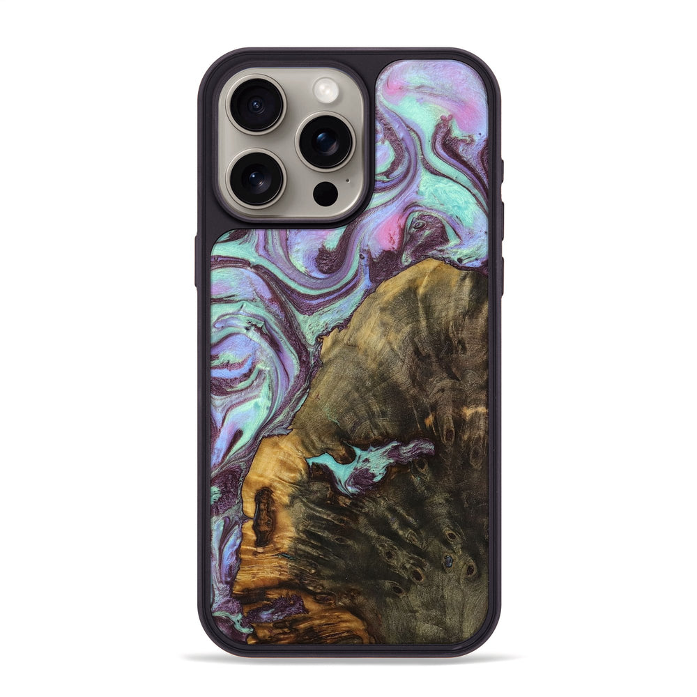 iPhone 15 Pro Max Wood Resin Phone Case Stephen Purple 701692