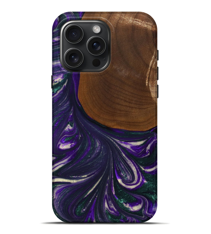 iPhone 16 Pro Max Wood+Resin Live Edge Phone Case - Katina (Purple, 702247)